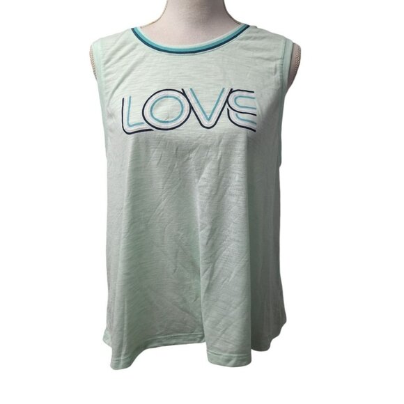 Old Navy Active Tank Top Green Love Gym Running Womens L Exercise Workout - Picture 2 of 8